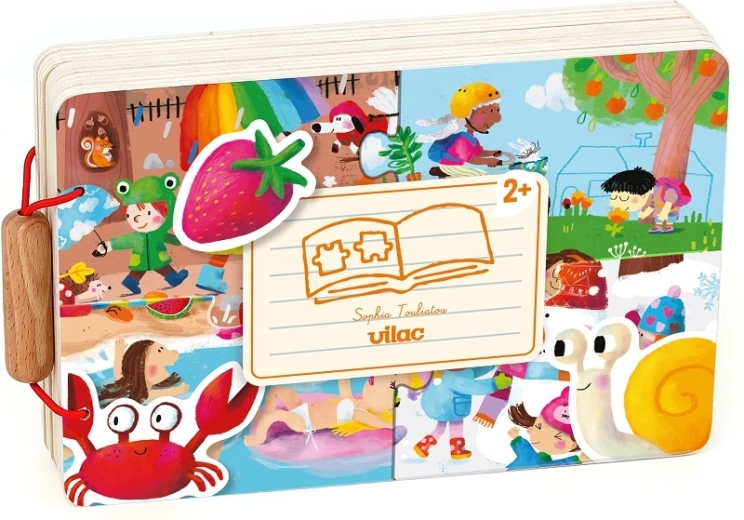 Vilac drvena knjižica s puzzlama: četiri godišnja doba
