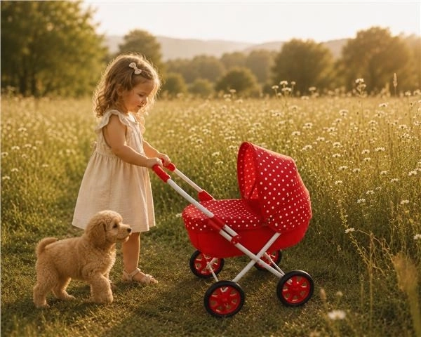 New Baby dječja kolica za lutke Anička crvena