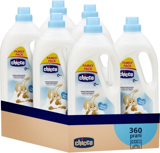 Chicco omekšivač Baby Sensitive Slatki puder, koncentrirani 1,5 l (60 pranja), pakiranje 6×