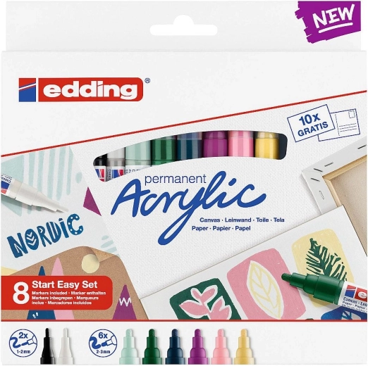 EDDING Acrylic Markers Nordic Easy Start – set of 8