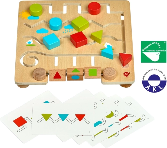 Lucy & Leo Geometric Shapes with Templates – Wooden Maze
