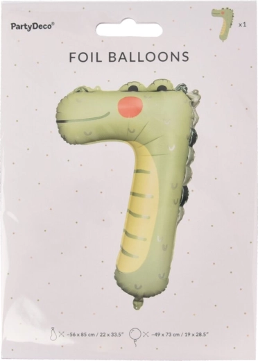 Folijski balon broj 7 s krokodilom KIDS