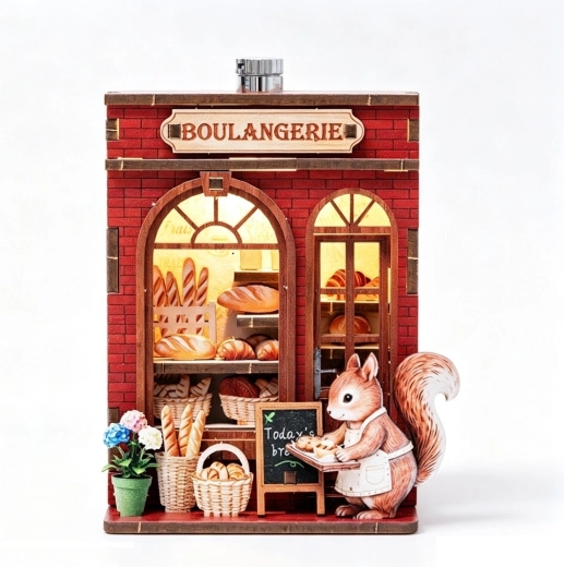 2Kids Toys 3D drvena slagalica DIY magnet Vjeveričina pekarnica