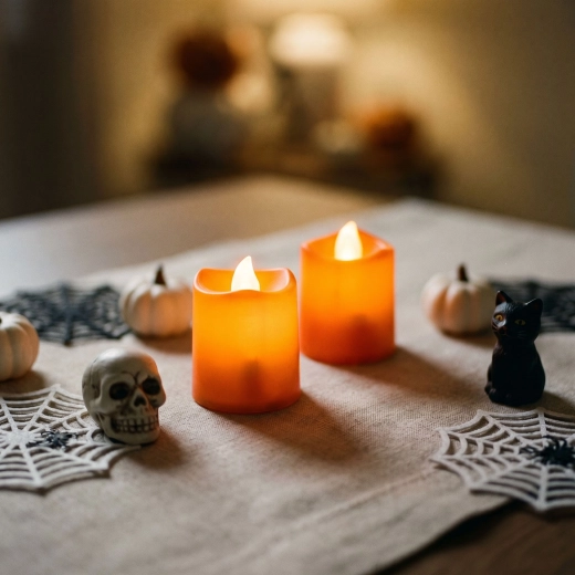 Halloween LED Candles, Orange, 2 pcs