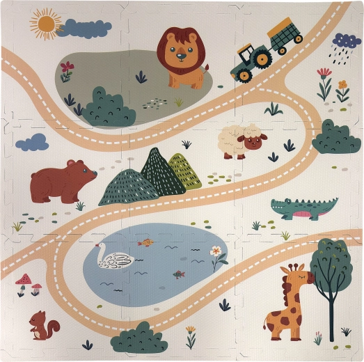 Pjenasta podloga puzzle Humbi safari sa životinjama, 9 dijelova