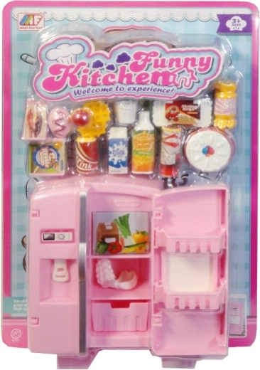 Dodaci za lutke – hladnjak s kuhinjskim potrepštinama