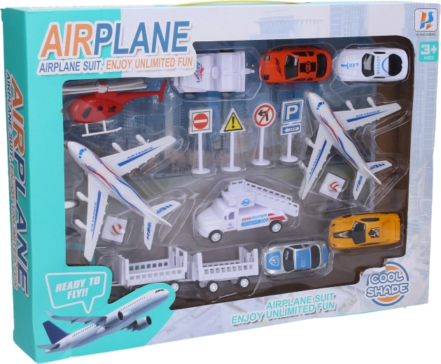 Airport Set with Vehicles and Planes