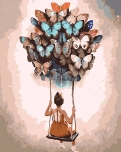 Norimpex Paint by Numbers Woman Floating with Balloons 40 × 50 cm