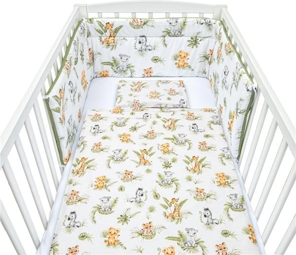 3-dijelna dječja posteljina za krevetić NEW BABY Jungle 100x135 cm