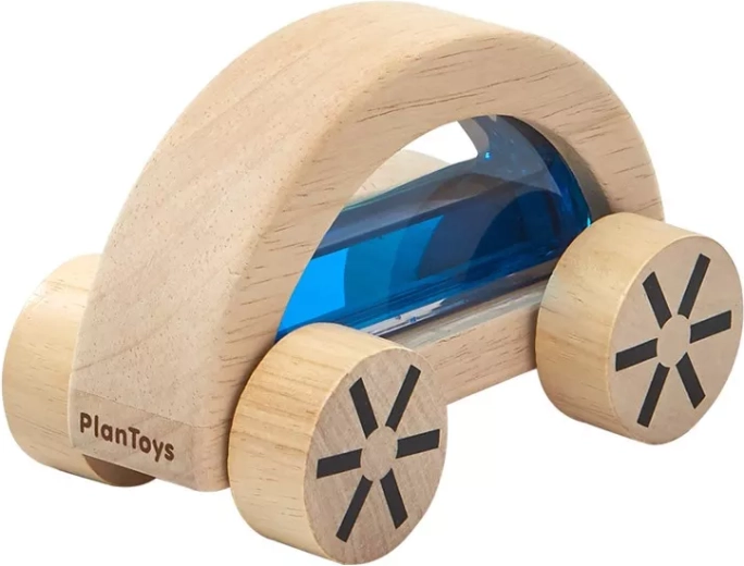 PlanToys drveni autić s vodom plavi - 1 komad