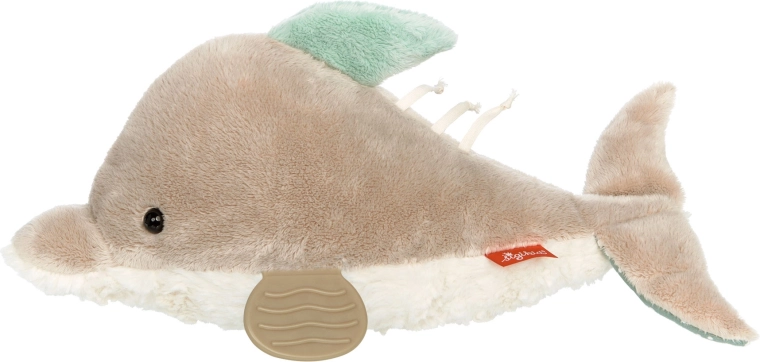 Sigikid developmental toy dolphin 35 cm with crinkle paper, rattle and teether
