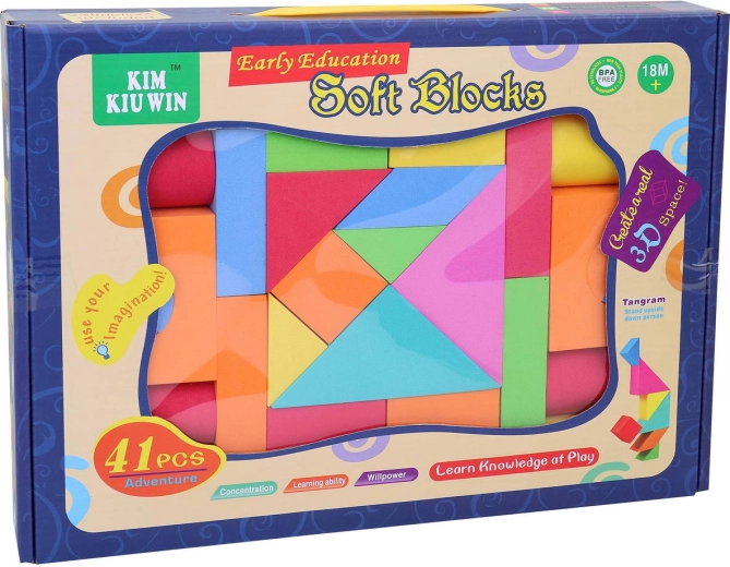 Šarene mekane građevne kocke za najmlađe – set 41 kom