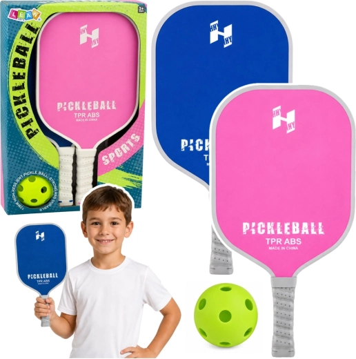 Ružičasto-plavi set za pickleball – 2 reketa i perforirana loptica