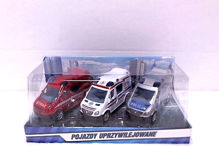 Mini spasilački kombiji 8 cm – set 3 kom