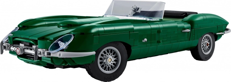 Iconic Jaguar E‑Type as a display model