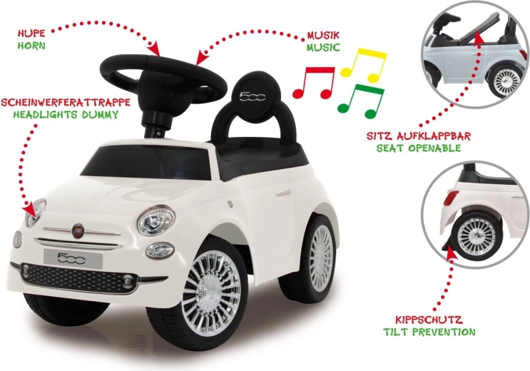 Jamara ride-on and walker Fiat 500 2-in-1 white
