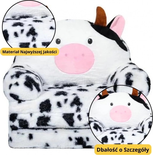 Dječja sklopiva stolica Krava 3-razinski bijelo-crni uzorak