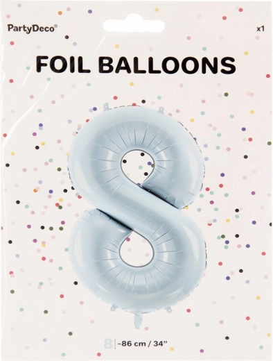 Folijski balon broj 8 plavi 86 cm