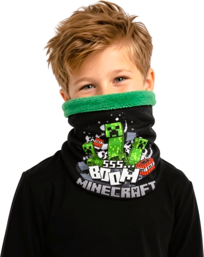 Dječji grijač za vrat Minecraft Creeper, crni