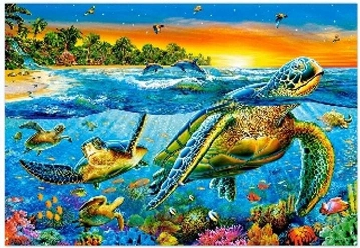 Dijamantno slikanje – morske kornjače 30 × 40 cm
