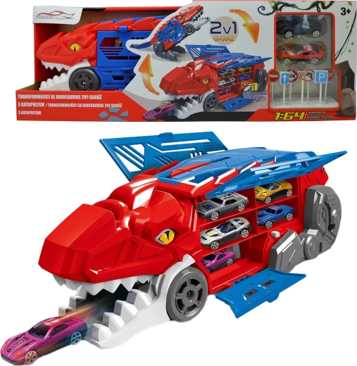 Transformirajući dinosaurus 2u1 s garažom i katapultom