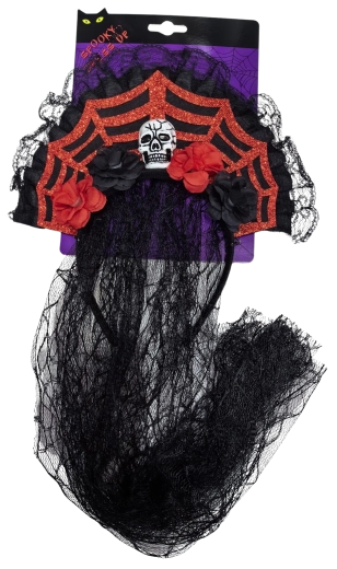 Halloween veo s lubanjom i ružama
