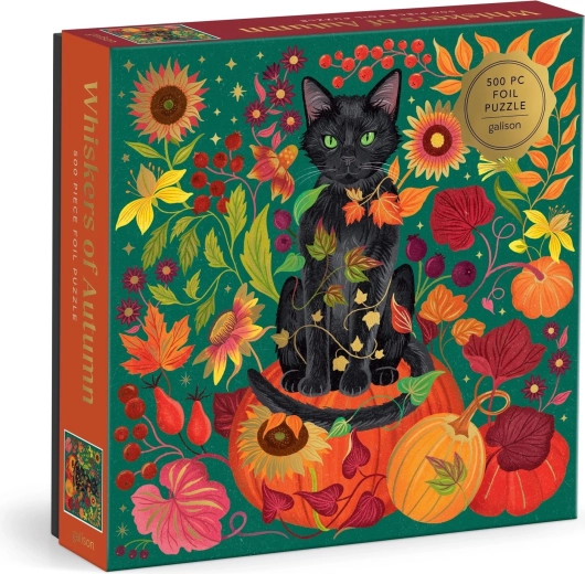 Galison Metallic Square Puzzle Autumn Beards, 500 Pieces