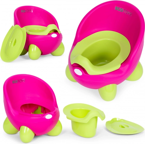 Dječja noša ECOTOYS ružičasto-zelena s protukliznim nogama