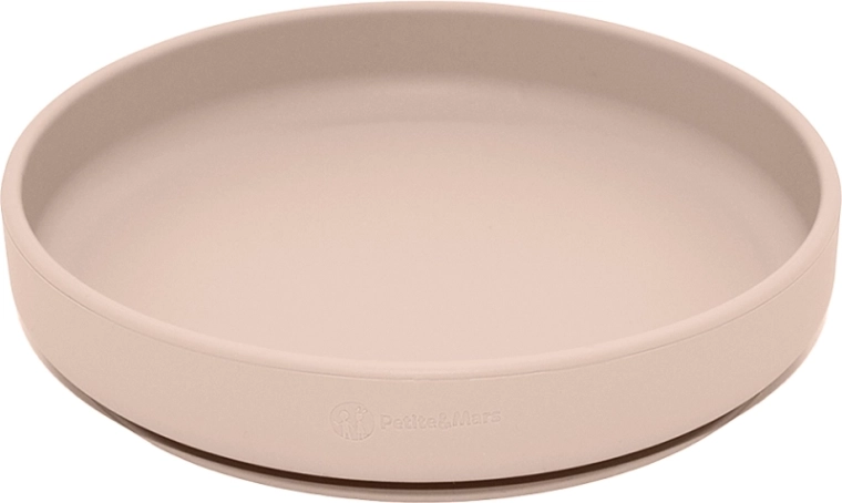 Plate with suction cup and practical rim