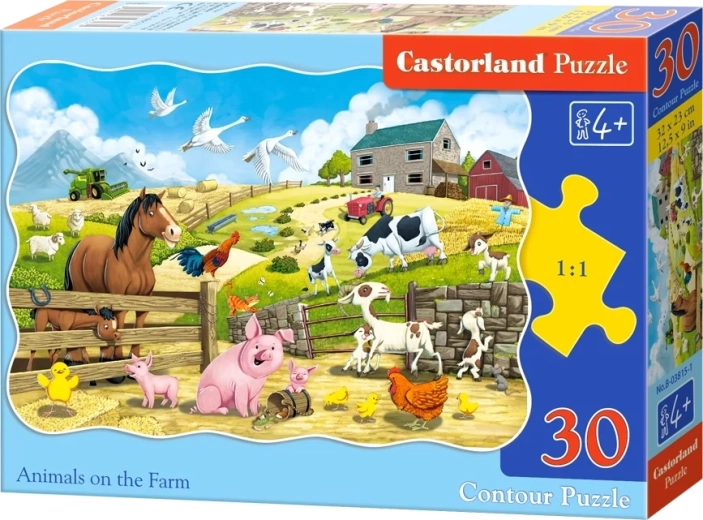 Puzzle Životinje na farmi 30 dijelova CASTORLAND