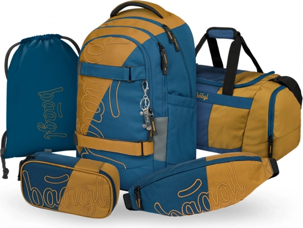 Školski set BAAGL Skate Max Duo: Ruksak, Pernica, Vrećica, Sportska torba i Torbica za oko struka