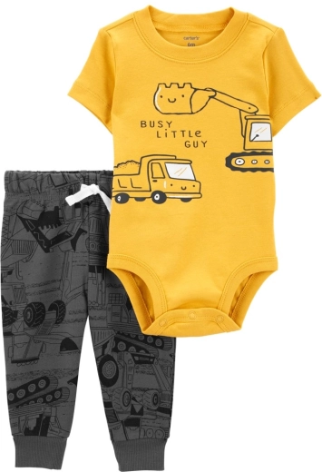 Carter’s dvodijelni set: body kratkih rukava i trenirka yellow transport za dječake