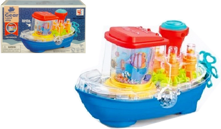 Igračka brod sa svjetlima, melodijama i rotirajućim dimnjakom – peta kolo