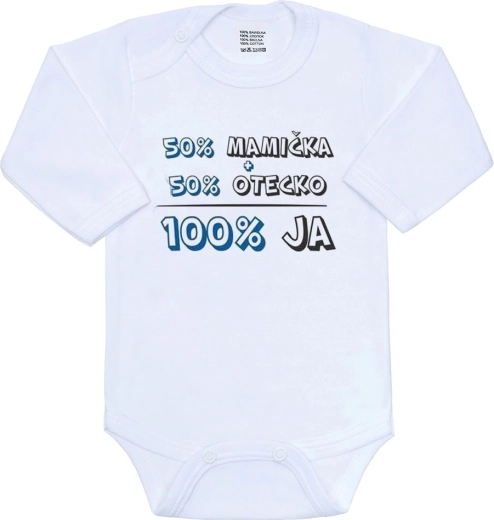New Baby dječji bodi za bebe 50% mama + 50% tata - 100% ja plavi