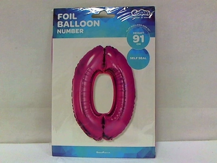 Folijski balon broj 0 ružičasti 85 cm