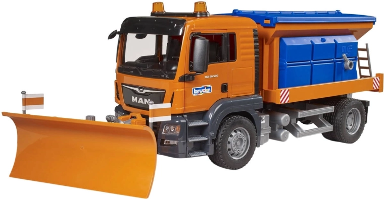 Bruder MAN TGS winter service vehicle with spreader and snow plow 1:16
