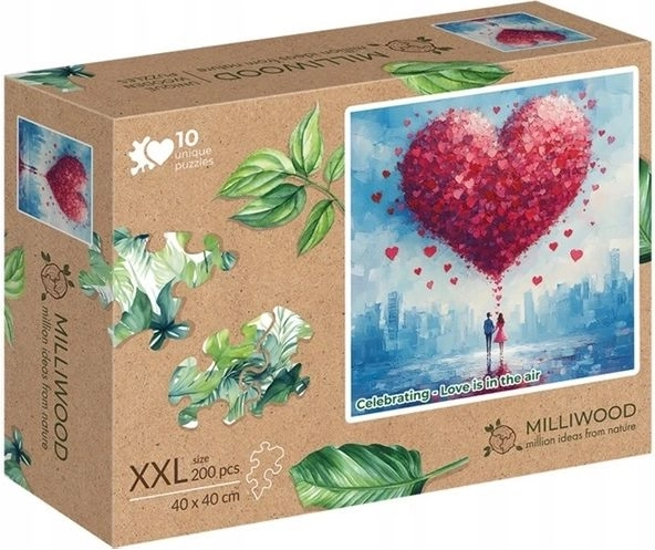 Milliwood drvena puzzle XXL „Ljubav je u zraku“ 200 dijelova