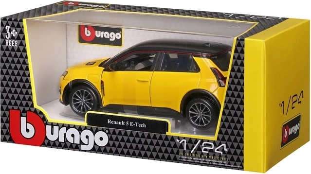 Bburago Renault 5 E‑Tech electric 1:24 žuti metalni model