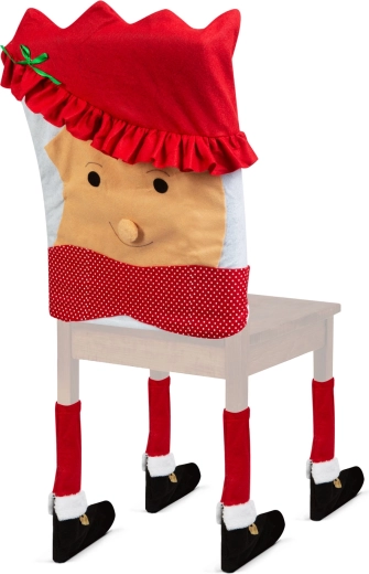 Christmas chair decoration featuring St. Nicholas's wife, 50 × 55 cm, red/white