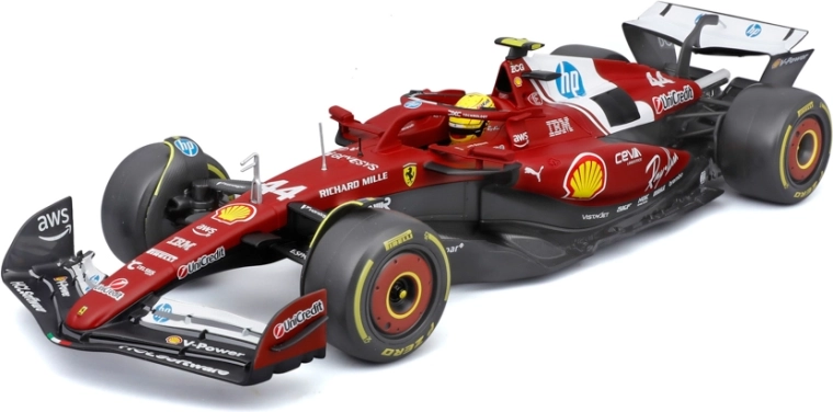 Bburago model Formule 1 Ferrari SF-25 2025 Lewis Hamilton #44 1:18 s kacigom