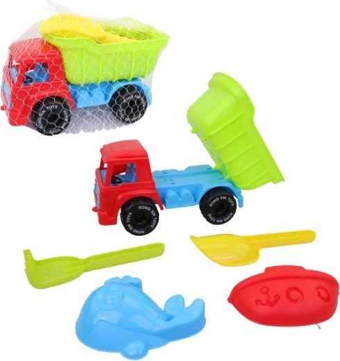 Plastični set za pijesak s kamionom kiperom, 5-dijelni