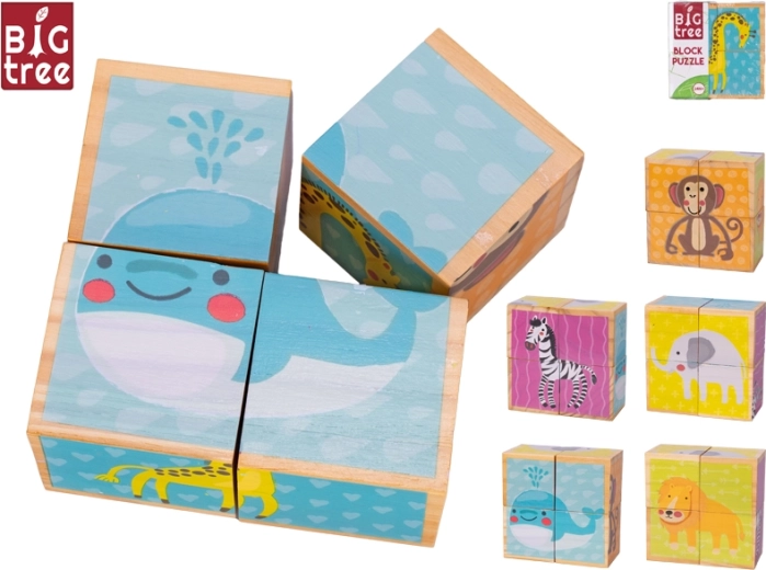 Wooden Animal Blocks BIG TREE, 4 pieces, FSC