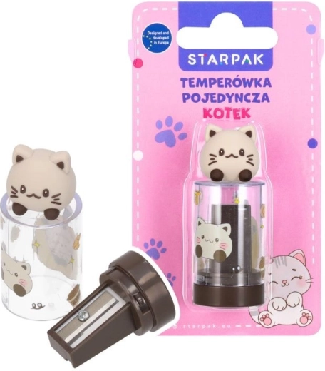 Cat pencil sharpener with eraser - 1 piece