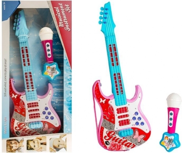 Gitara i mikrofon ružičasti set za djecu