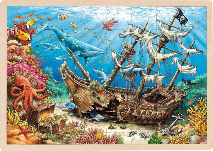 Umetajući drveni puzzle potopljeni brod Santa Elena - 1 komad