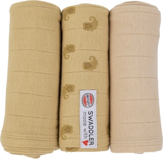 LODGER swaddler Flame tribe set 3 kom 70 × 70 cm sand