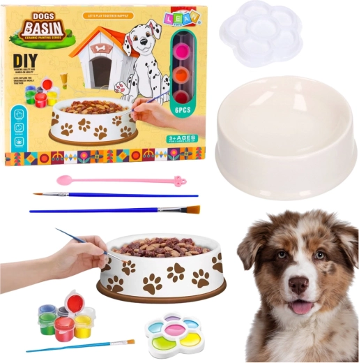 Kreativni set za oslikavanje pseće zdjelice, 6 dijelova