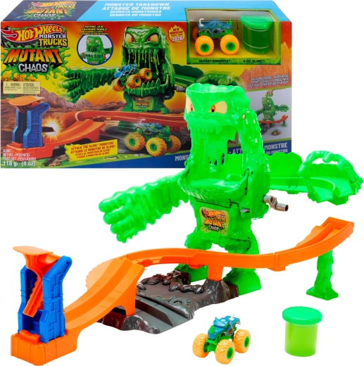 Hot Wheels Monster Trucks staza sa sluzom: okršaj s mutantnim čudovištem + autić