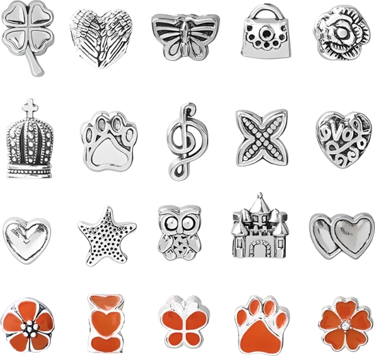 Rich selection of detailed charms