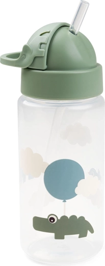 Done by Deer bočica sa slamkom Happy clouds zelena 350 ml